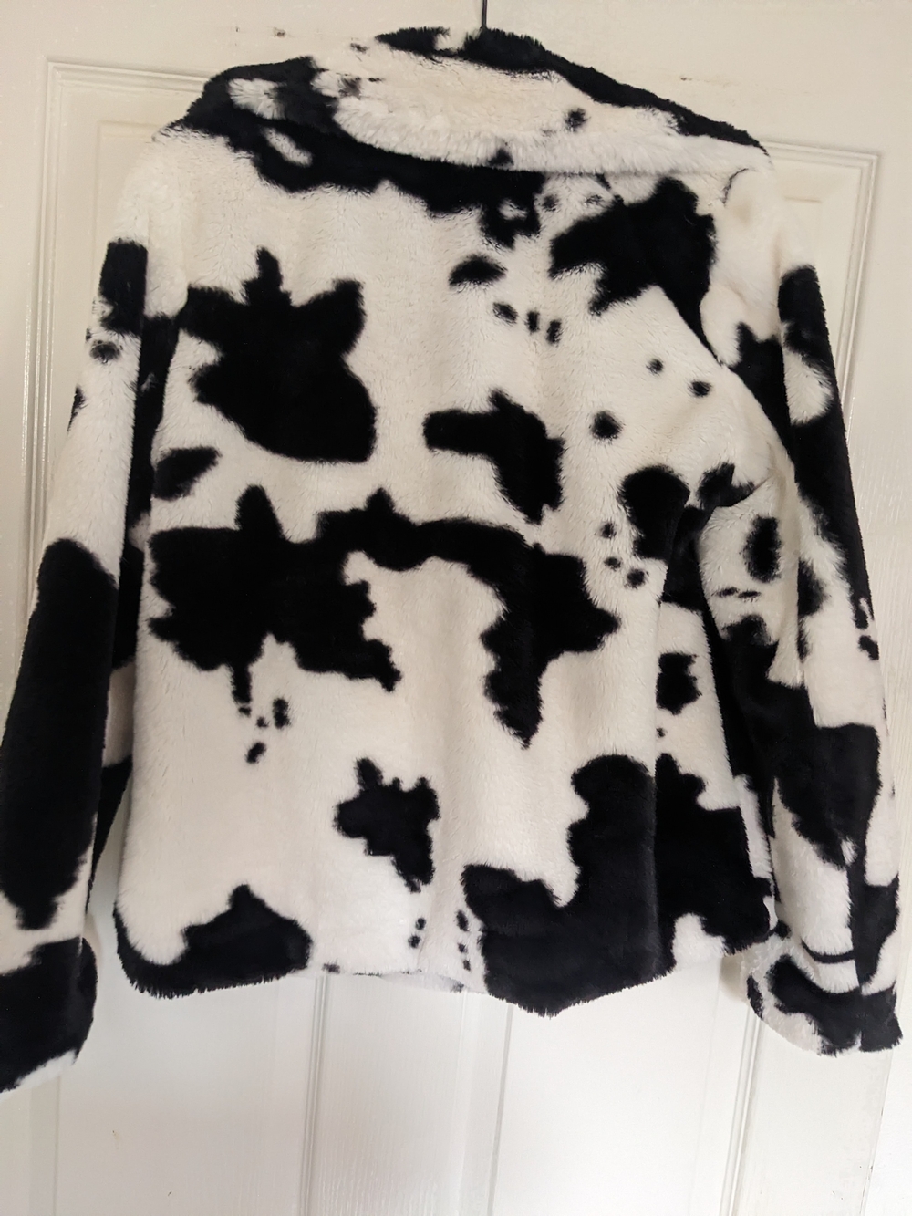 Collection B Black & White Faux Fur Cow-Print Jacket - Picture 5 of 5